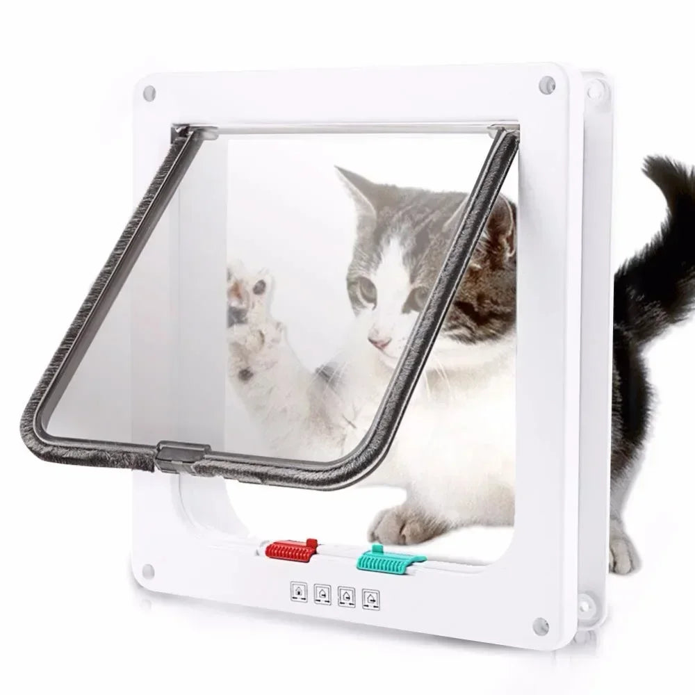 Pet Flap Door With 4-Way Security Lock For Dogs And Cats