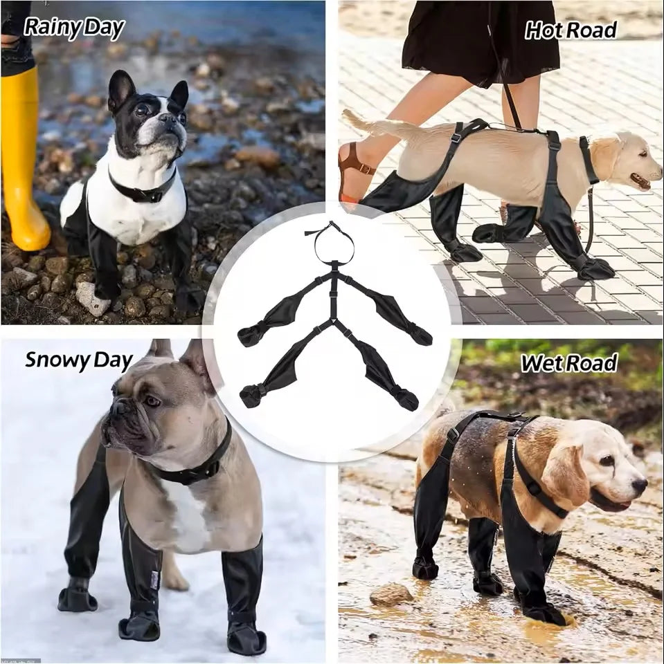 Waterproof Dog Shoes - Adjustable Pet Boots For Outdoor Protection