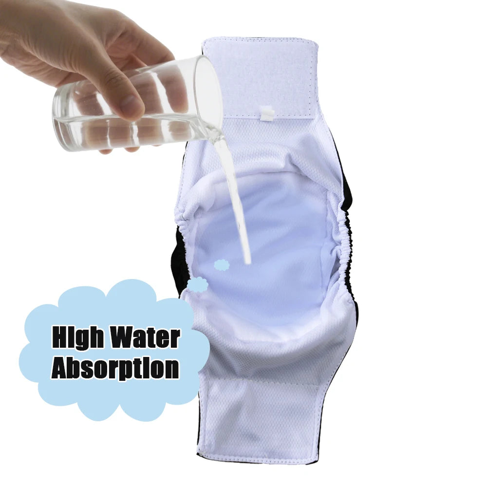 Washable Male Dog Cloth Diaper - Reusable Pet Sanitary Pants
