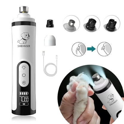 Electric Pet Nail Grinder With LED Light For Cats And Dogs