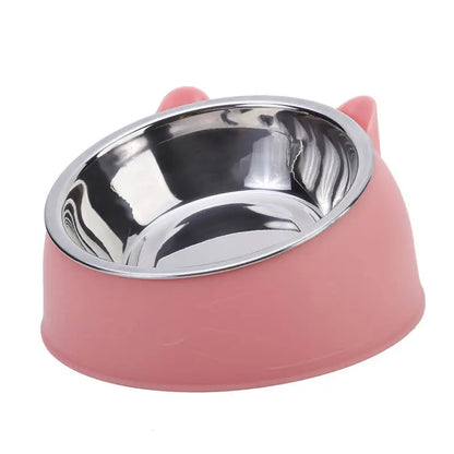Cat Bowl Inclined Stainless Steel Pet Feeding Bowl Set