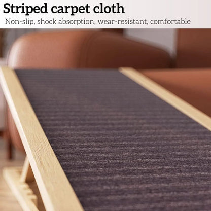 Wooden Dog Ramp - Non-Slip Safety Carpet Pet Stairs