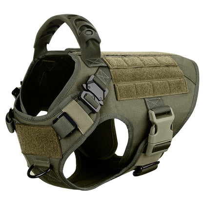 Large Dog Harness With Molle Pouches For German Shepherd Training