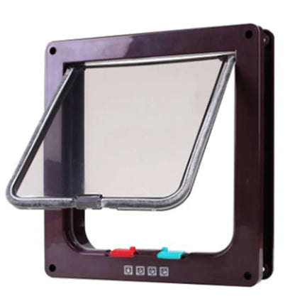 Cat Flap Door With 4-Way Lock - Pet Gate For Cats And Small Dogs
