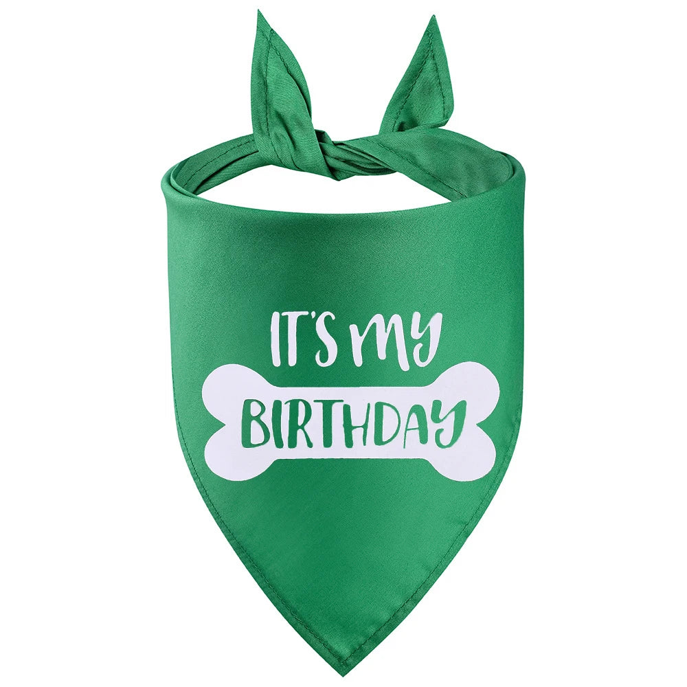 Dog Birthday Bandana - Happy Birthday Party Pet Triangle Scarf