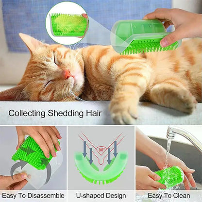 Cat Scratcher Massager Brush For Pet Grooming And Hair Removal