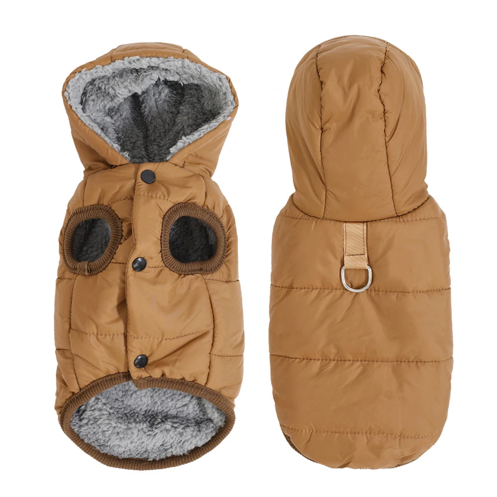 Warm Fleece Dog Coat Hoodie for Small Medium Dogs Winter Jacket