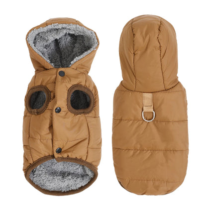 Warm Fleece Dog Coat Hoodie for Small Medium Dogs Winter Jacket