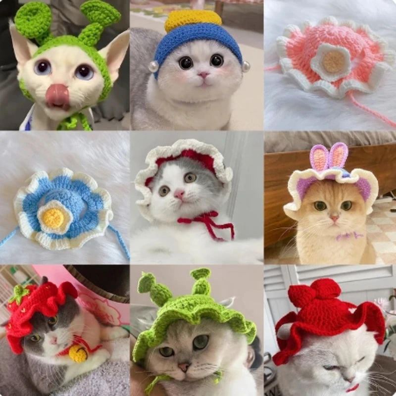 Cute Cat Hat Funny Pet Party Cosplay Knitted Headwear Accessories