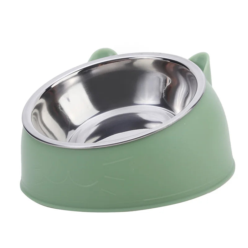 Cat Bowl Inclined Stainless Steel Pet Feeding Bowl Set