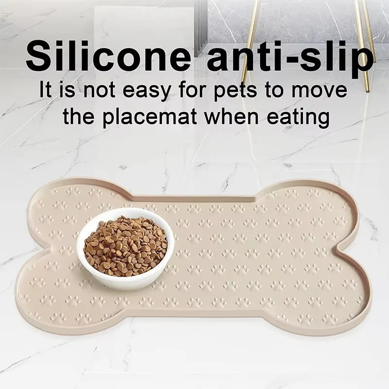 Dog Food Mat Anti-Slip Silicone Pet Placemat Waterproof Feeder