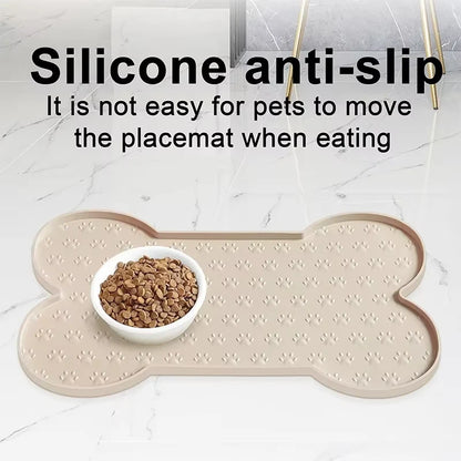 Dog Food Mat Anti-Slip Silicone Pet Placemat Waterproof Feeder
