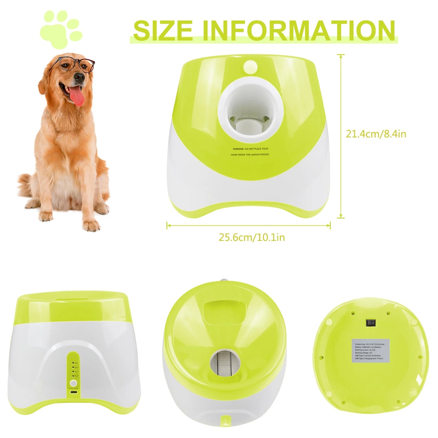 Automatic Dog Tennis Ball Launcher - Interactive Pet Toy With 3 Balls