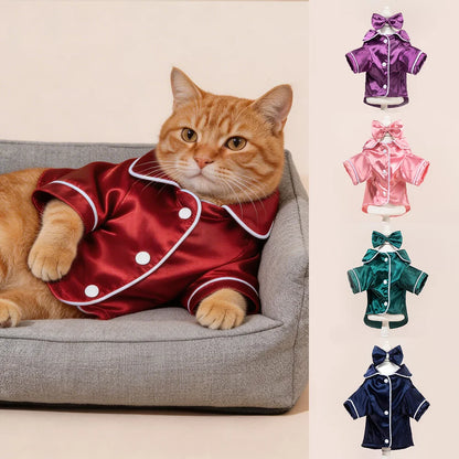 Comfortable Pet Pajamas Set With Detachable Flower Headwear
