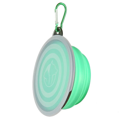 Foldable Silicone Travel Dog Bowl With Hooks For Outdoor Adventures