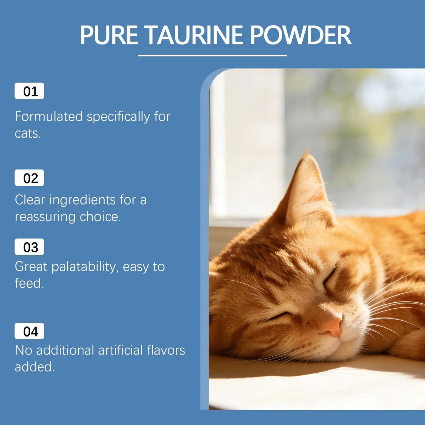 Cats Taurine Powder For Heart Health And Vision Support