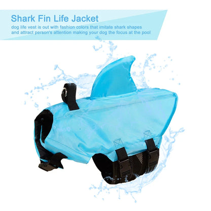 Shark Fin Dog Life Jacket Enhanced Buoyancy Safety Vest With Handle