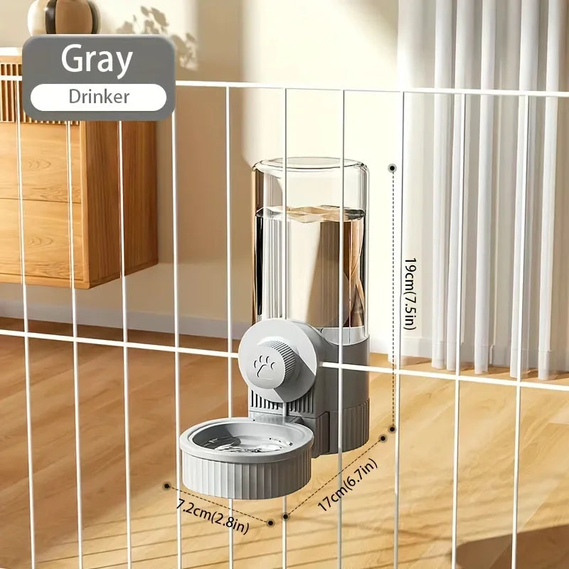 Automatic Pet Feeder Water Dispenser Set With Gravity Bowl For Cage