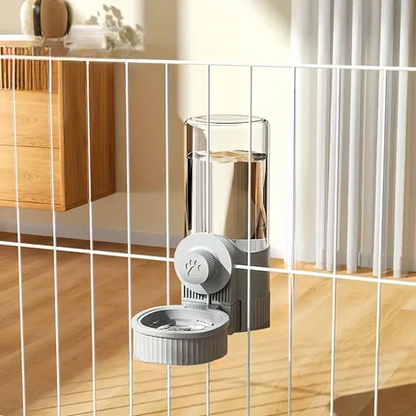 Automatic Pet Feeder Water Dispenser Set With Gravity Bowl For Cage