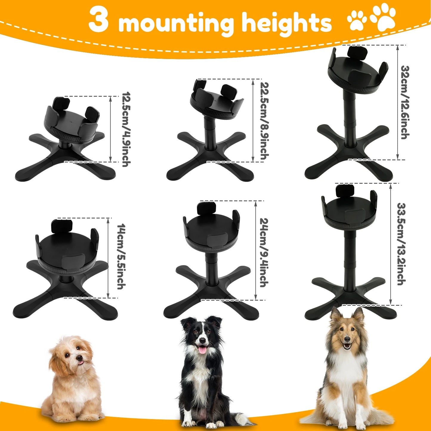 Adjustable Dog Bowl Stand With Stainless Steel Bowl Non Slip Design