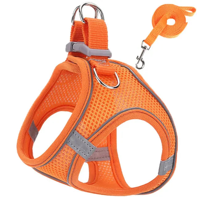 Cat Harness Reflective Pet Leash Set Adjustable For Small Dogs