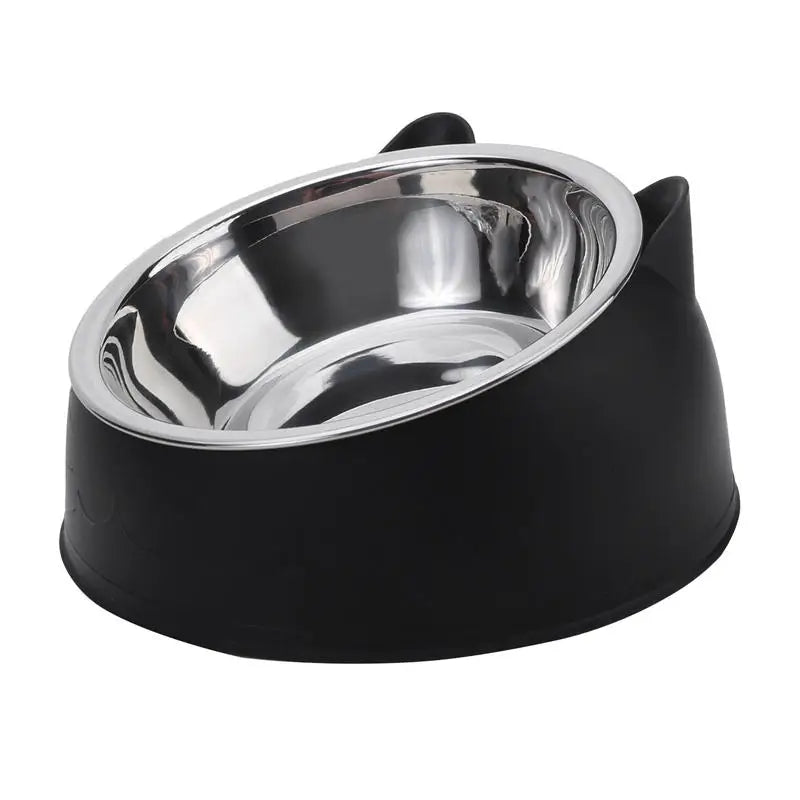 Cat Bowl Inclined Stainless Steel Pet Feeding Bowl Set