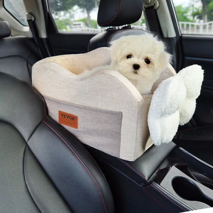 Console Dog Car Seat Center Booster With Leash For Small Dogs