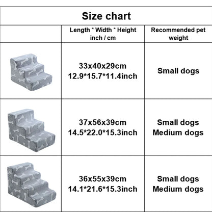 Pet Stairs Ramp 3-4 Step Dog Cat Ladder With Detachable Sponge