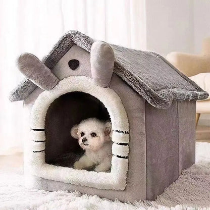 House Style Pet Bed For Small Dogs And Cats - Washable Winter Warm