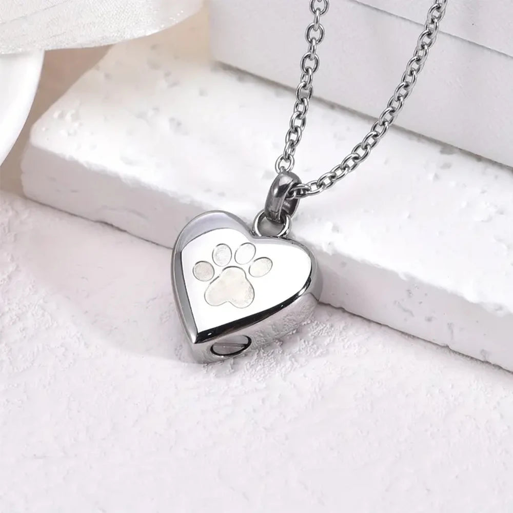 Pet Ashes Heart Cremation Jewelry Urn Necklace Memorial Pendant