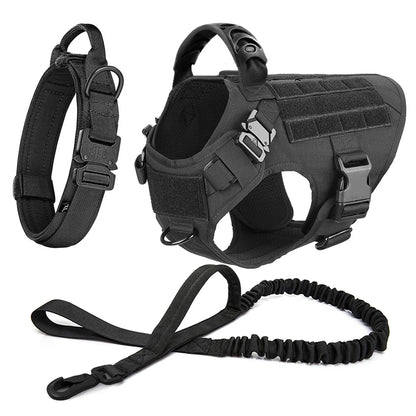 Large Dog Harness With Molle Pouches For German Shepherd Training