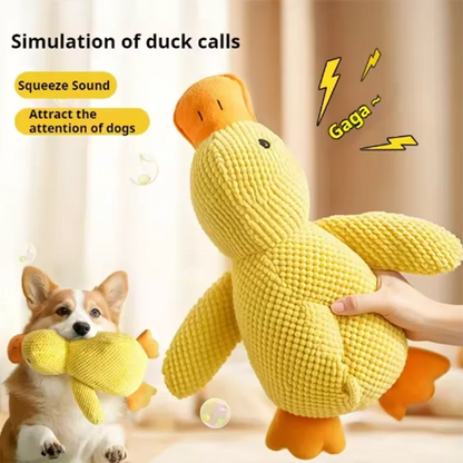 Dog Duck Plush Toy - Interactive Squeaky Pet Comfort Companion