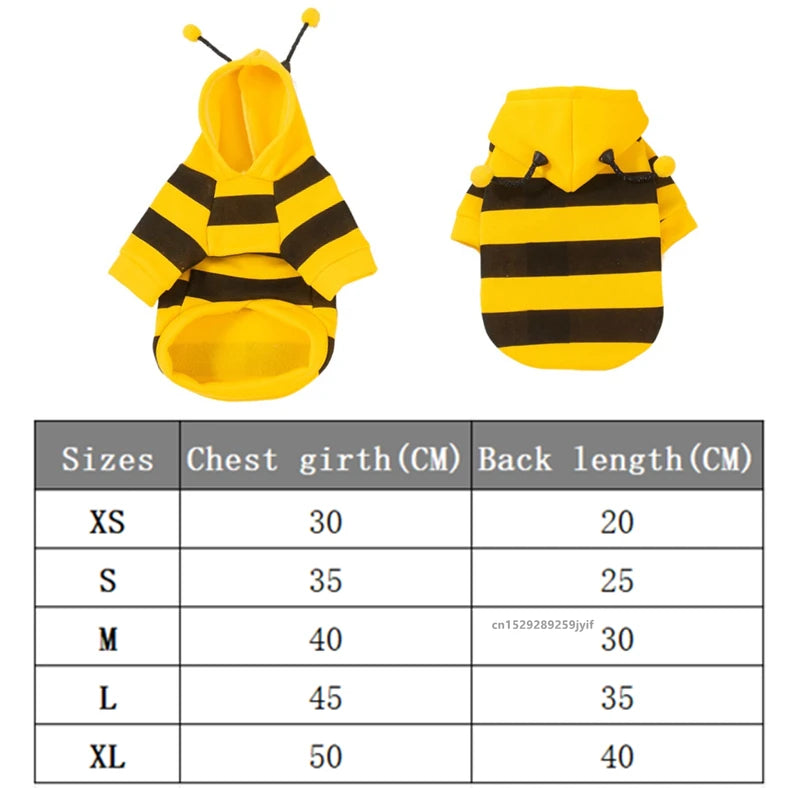 Bee Pet Puppy Winter Coat - Warm Dog Hoodie Costume For Small Dogs