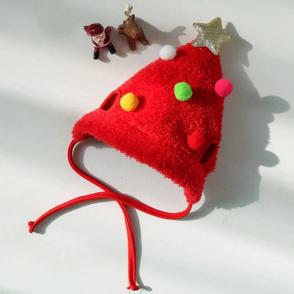 Christmas Pet Costume Santa Hat with Bandana Set for Cats Dogs