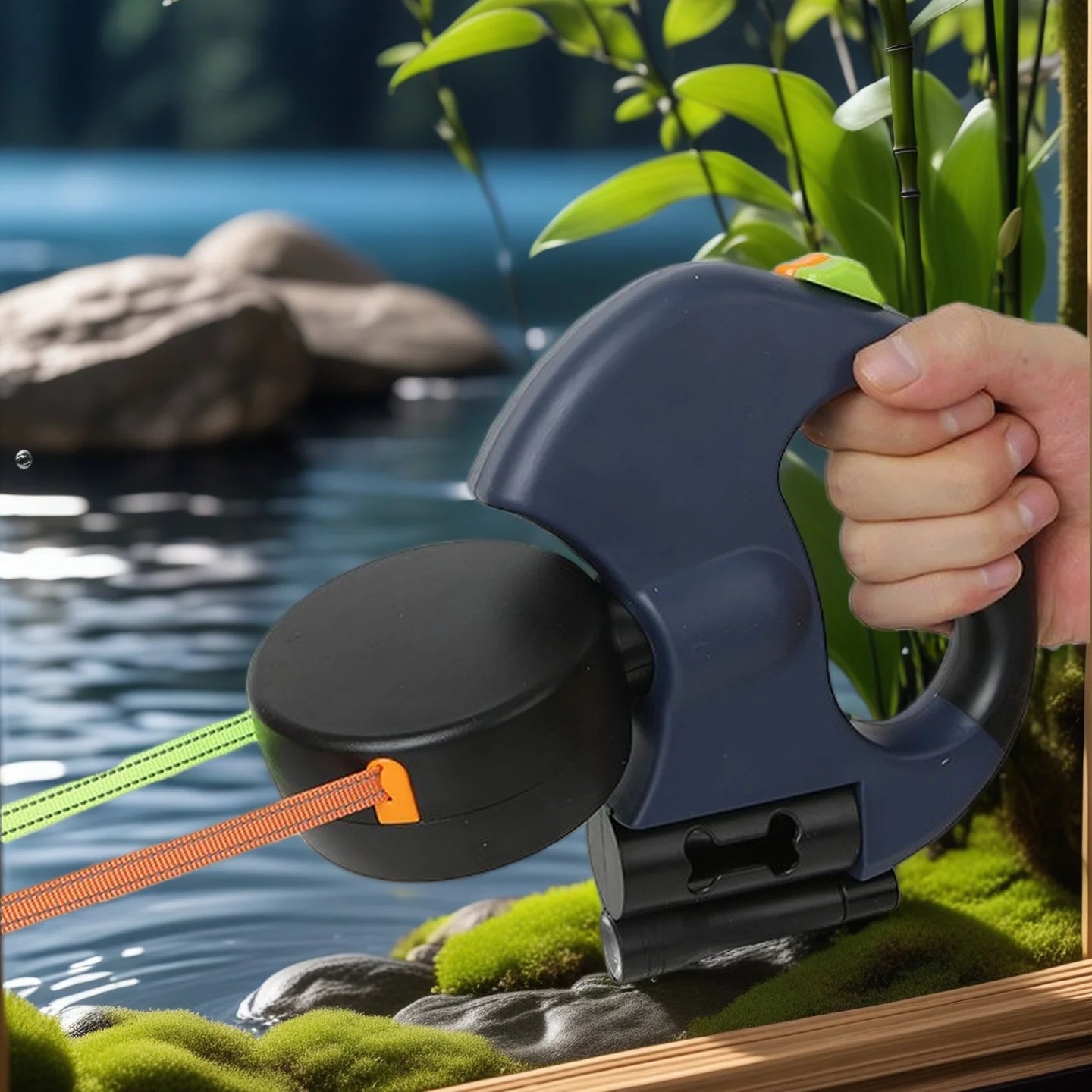 Retractable Dual Dog Leash With LED Light And 360 Swivel No Tangle