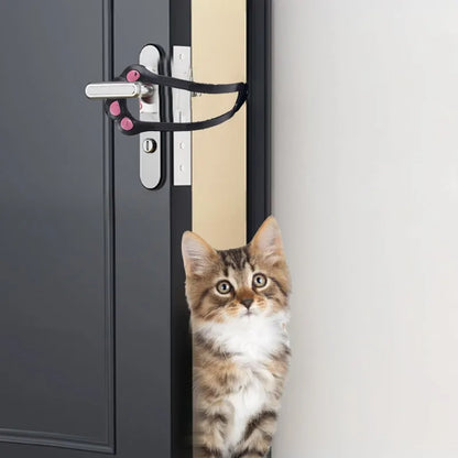 Adjustable Dog Door Latch - Pet Gate Lock Strap Keeps Dogs Out