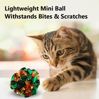 Crinkle Ball Cat Toys With Sound & Laser Reflection For Kittens