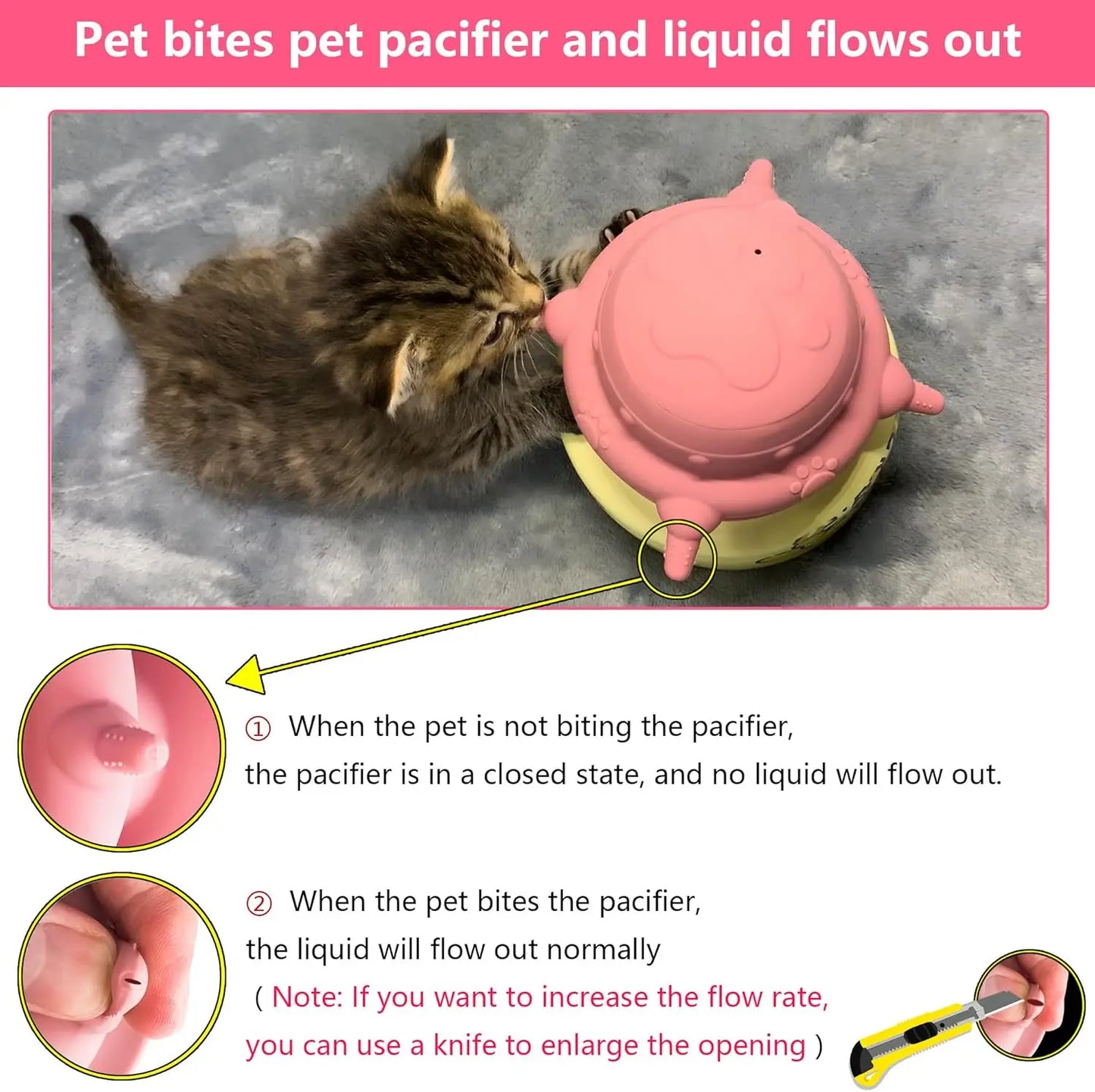 Newborn Puppy Kitten Feeder - 4-Nipple Milk Feeding Bowl for Small Pets