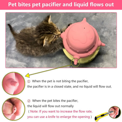 Newborn Puppy Kitten Feeder - 4-Nipple Milk Feeding Bowl for Small Pets