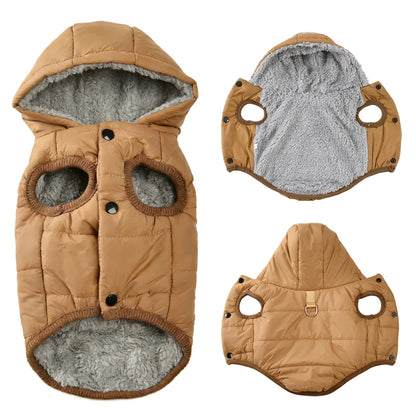 Warm Fleece Dog Coat Hoodie for Small Medium Dogs Winter Jacket