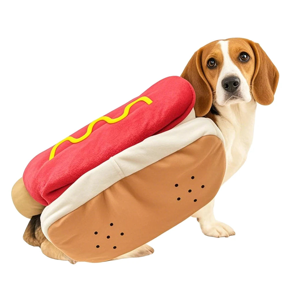 Halloween Hot Dog Costume For Small Dogs And Cats - Funny Pet Dress