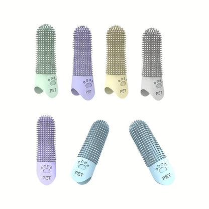 Soft Silicone Dog Toothbrush 360 Degree Finger Brush For Pet Dental Care