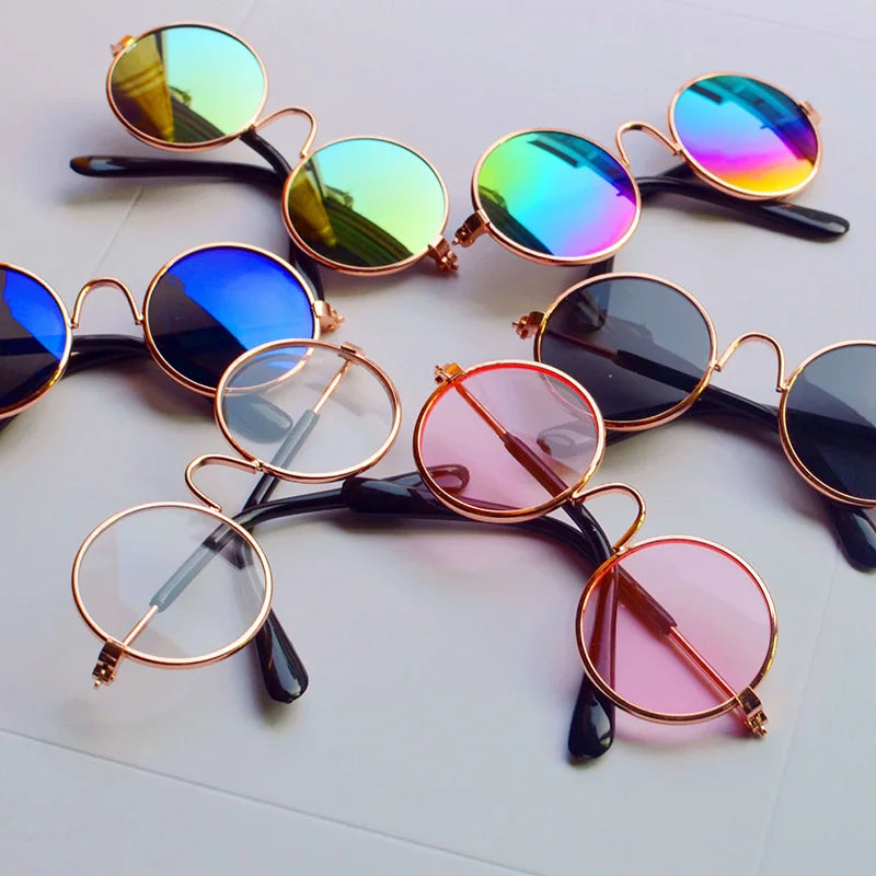 Vintage Round Cat Sunglasses For Small Dogs And Cats Photo Props