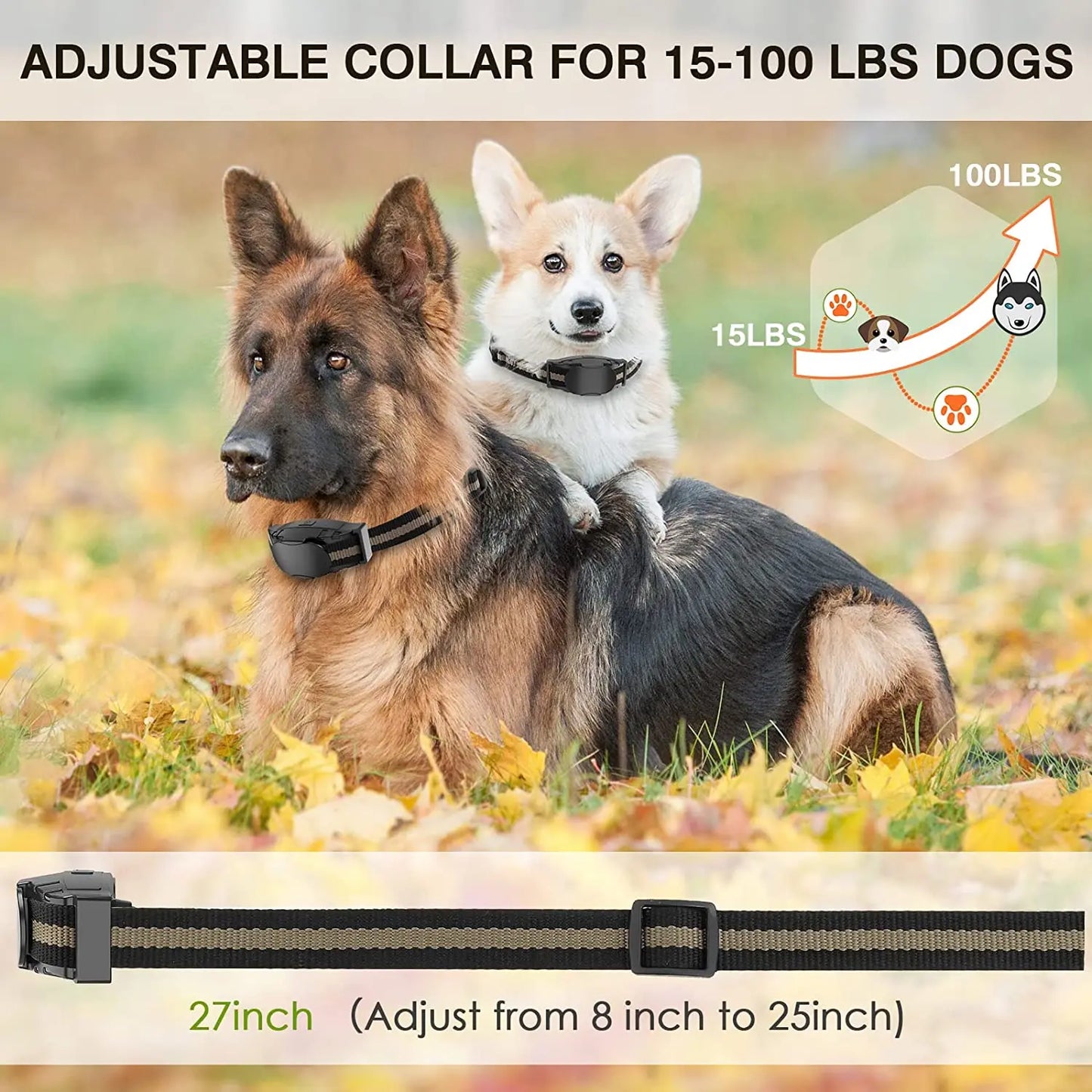 Electric Dog Training Collar With Remote Control Waterproof