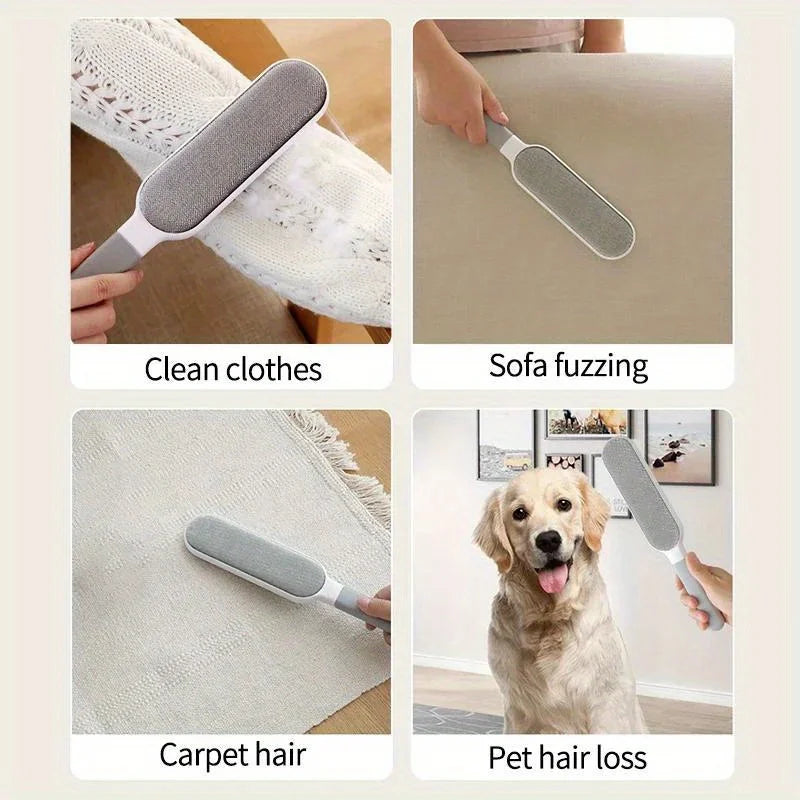 Double-Sided Pet Hair Remover Manual Electrostatic Lint Brush