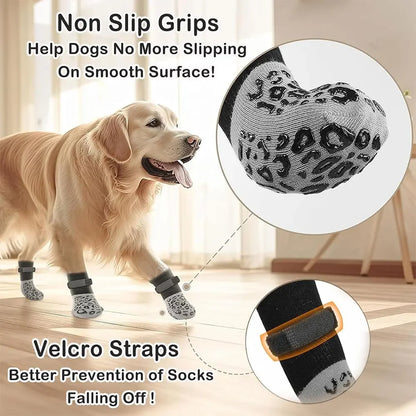 4pcs Dog Paw Protectors Anti-Slip Boots With Traction Control