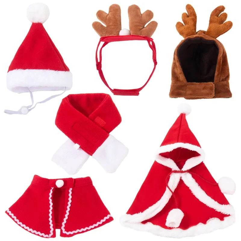 Pet Christmas Cloak Set For Dogs And Cats Holiday Costume