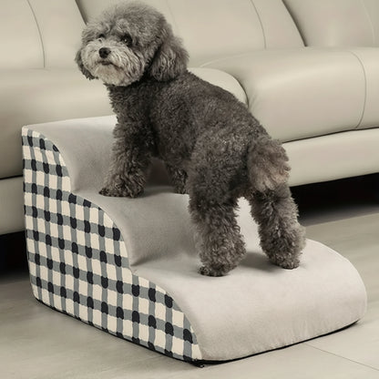 Pet Stairs For Sofa And Bed - 2/3 Step Foam Ramp For Small Dogs