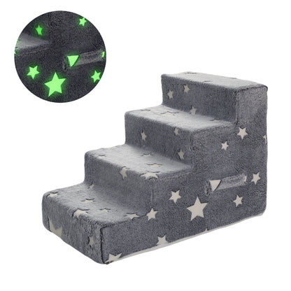 Pet Stairs Ramp 3-4 Step Dog Cat Ladder With Detachable Sponge