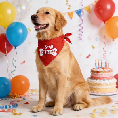 Dog Birthday Bandana - Happy Birthday Party Pet Triangle Scarf